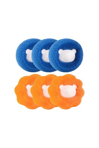 Yunboo Ev İçi Kumaş Temizleyici Topları - Tüy Ve Kumaş Kirlerini Kaldırır, Giyimleri Korumak İçin Yeniden Kullanılabilir 6 Adet Paket Mavi - Turuncu