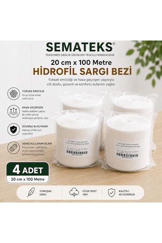 Semateks 20cm 100m Hidrofil Sargı Bezi 4 Adet
