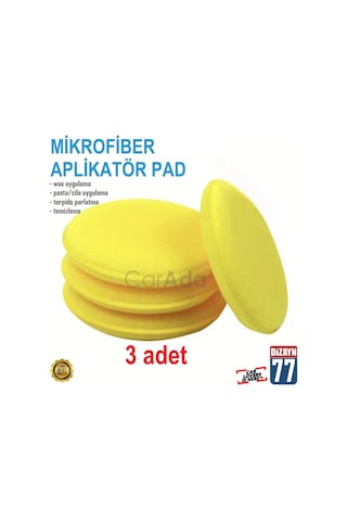 Mikrofiber Wax Pedi, Pasta Cila Ve Torpido Parlatma, Temizleme Aplikatörü 3 Adet