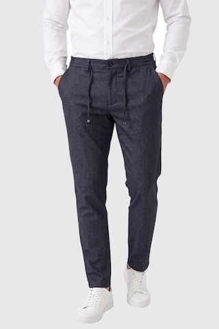 Rizzup Erkek Slim Fit Kırçıllı Lacivert Kumaş Pantolon İpli Esnek Bel Likralı Spor Şık Pantolon 2700252