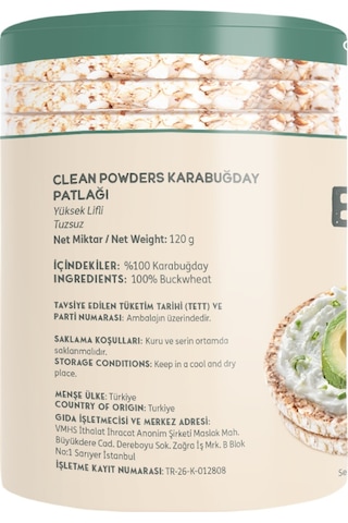 Clean Powders Karabuğday Patlağı 120 Gr 3 Adet Aromasız