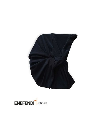 Düğümlü Dış Bone Siyah Hazır Bağlı Sosyete Yarım Şal Modeli Tesettür Rahat Ve Şık Bone Çok Renkli