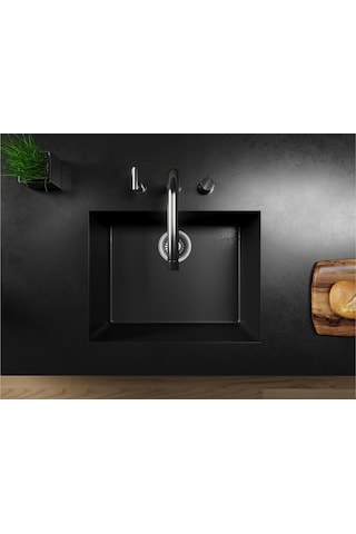 Black Stone Petra 50 x 40 Siyah Granit Eviye