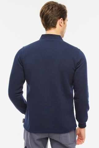 Uniprom Sweatshirt Polo Yaka İçi Polarlı 3 Iplik Pamuklu Normal Kesim Erkek Lacivert