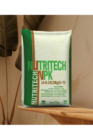 Npk Damlama Gübresi Nutritech 16-08-24+2mgo+te Suda Çözünür Gübre