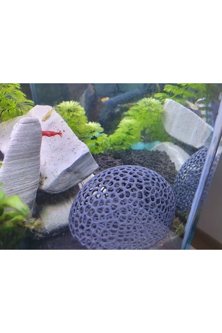 Karides Akvaryumu Için Gözenekli Gri Saklanma Mağarası Cave Dom