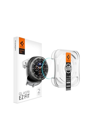 Ayrex Spigen Galaxy Watch8 Classic 46mm İle Uyumlu Kolay Kurulum Cam Ekran Koruyucu Glas.tr Ez Fit Hd 2 Adet Şeffaf