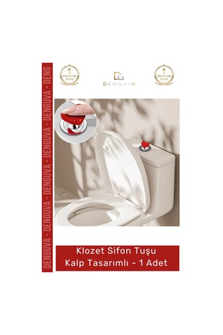 Sifontuşu Estetik Banyo Aksesuarı Modern Dekoratif Pratik Sifon Klozet Sifon Tuşu Kalp Tasarımlı - Çok Renkli