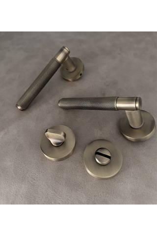 Seda Modern Mat Antik Sarı Dokulu Rozetli Wc Banyo Kapı Kolu