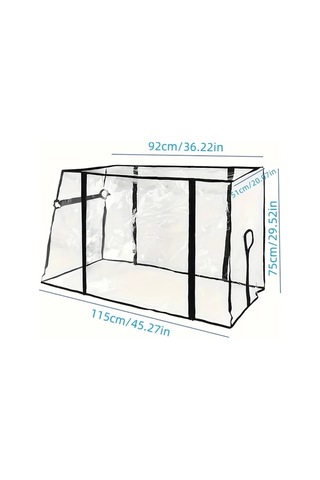 Elmpaly Transparan Siyah Su Geçirmez Eva Karavan Yağmurluk Örtüsü Rüzgar Toz Kar Korumalı Çok Amaçlı Araç Örtüsü Yan Cepheli