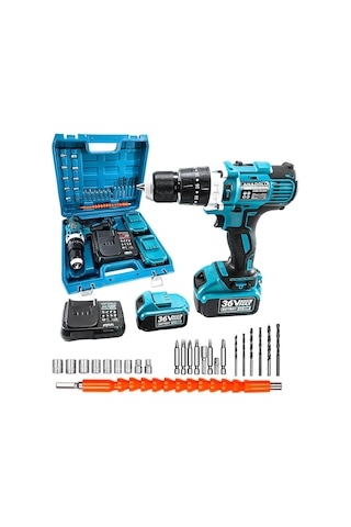 Anadolu Strong ANS1054-M 36V 5Ah Li-ion Çift Akülü Darbeli Matkap Vidalama Seti