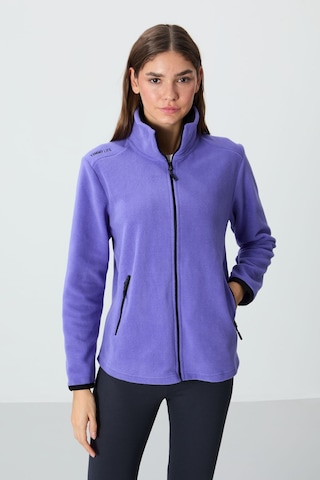 Tommy Life Eflatun Dik Yaka Fermuarlı Rahat Form Kadın Polar Sweatshirt - 97173 Eflatun
