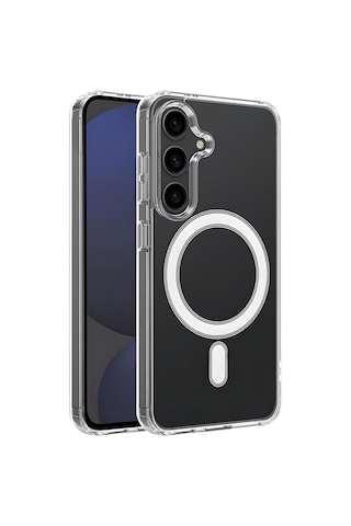 Samsung Galaxy S24 Fe Kılıf Magsafe Wireless Kablosuz Şarj Uyumlu Manyetik Şeffaf Kapak