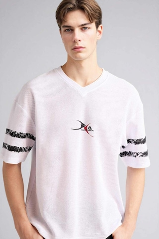 Defacto %100 Pamuk Loose Fit Tişört F8669ax26spwt34 Beyaz-wt34