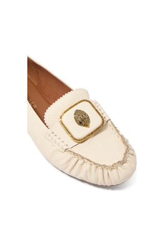 Kurt Geiger Pimlico %100 Deri Lüks Tasarım Mokasen Babet Beyaz