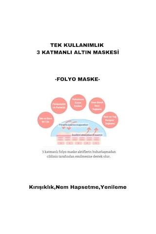 Dermal 2 ADET Tek Kullanımlık 3 Katmanlı Rose Altın Folyo Göz Maskesi