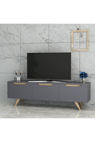 Inarchdizayn Prag Tv Ünitesi Antrasit Renk Ücretsiz Kargo