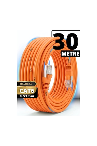 Mn6 M107xt Cat6 Ethernet Kablosu 30 Metre 0.57mm Utp Ultra Dayanıklı Çift Kat Korumalı Dış Mekan Ağır Şartlara Uygun Lan Kablosu 30 M