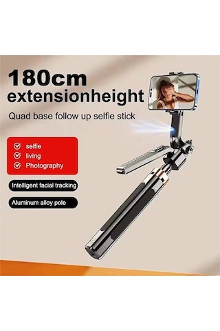 Bluetooth Kumandalı 180cm Tripod Selfie Çubuğu / Go Pro Uyumlu /
