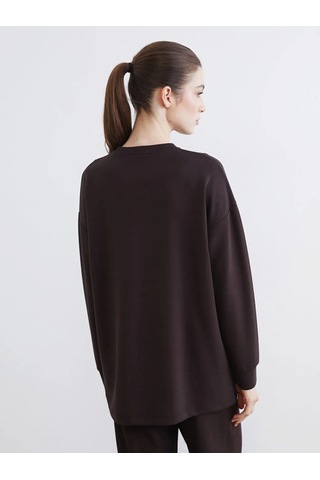Lc Waikiki Kahverengi Soft Touch Kadın Sweatshirt Tunik