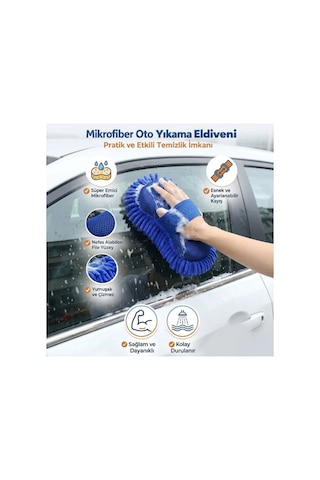 Mucit Home Kalın Süngerli Araç Temizleme Bezi, Araba Yıkama Eldiveni Mikrofiber Oto Yıkama Eldiveni