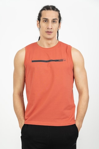 Maraton Sportswear Regular Erkek Bisiklet Yaka Kolsuz Basic Kiremit Atlet 21723-Kiremit