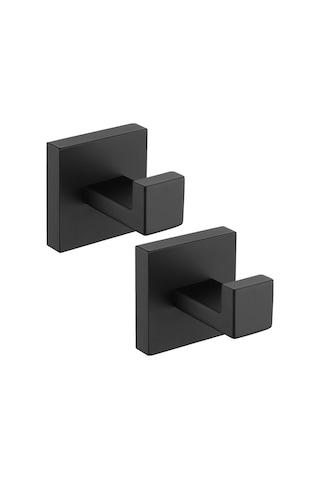 Novahub Adet Duvar Kancası Siyah 304 Paslanmaz Çelik Kancalar, Su Geçirmez Banyo Aksesuarları Palto Kancaları Siyah