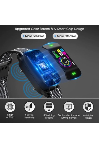 Teltree Köpek Uyandırıcı Cihazı Akıllı Ses Tanıma Su Geçirmez Titreşimli Köpek Eğitimi Kolye Bc4vs