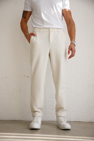 Braccas Erkek Esnek Dokulu Slim Fit Bej Pantolon Bej