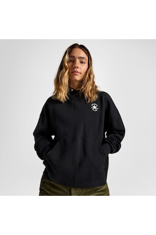 Converse Classic Kadın Oversized Fit Siyah Hoodie