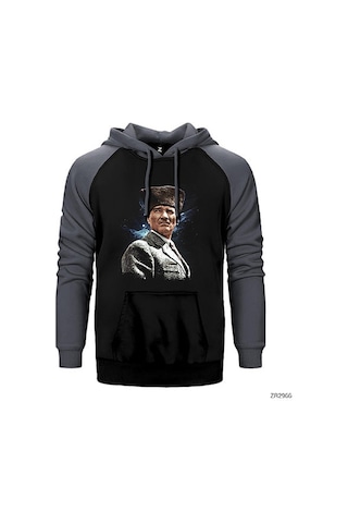 Atatürk Baş Komutan Sarı Renk Reglan Kol Sweatshirt / Hoodie