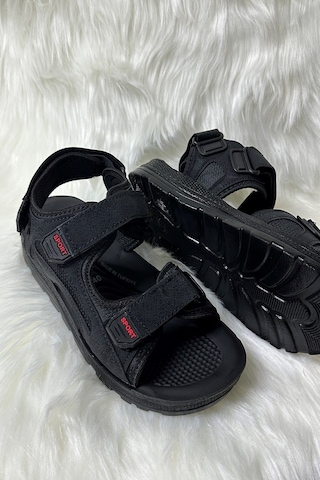Günlük Unisex Kalın Anatomik Taban Cırtlı Ayarlanabilir Plaj Havuz Deniz Sandalet 037-337-183 Siyah Gençpoli