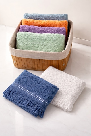 Mutfak-el Havlusu,6 Adet, 30x47 Cm, Renkli Kurulama Havlusu, 6 Parça, Düğün,nişan,kına İçin Indigo Mavi,beyaz,yeşil,soft Turuncu,lila,a.mavi