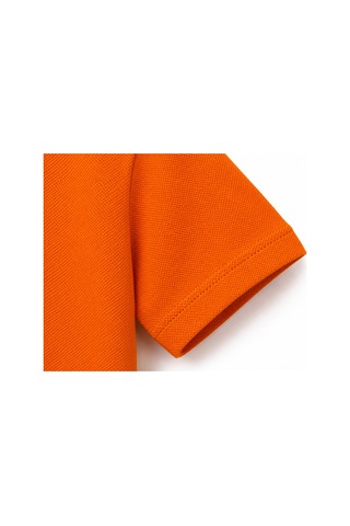 H&c Coolboy Çocuk %100 Pamuklu Bisiklet Yaka Baskısız Pike Kumaş Basic Tişört Turuncu