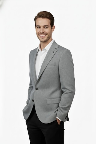 Erkek Tek Spor Ceket Çift Yırtmaçlı Bgl-st04981 Açık Gri