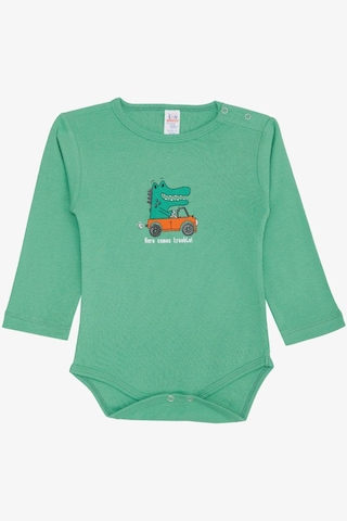 Breeze Erkek Bebek Çıtçıtlı Zıbın Body Şoför Timsahcık Baskılı 9 Ay-3 Yaş, Mint Yeşili Mint Yeşili