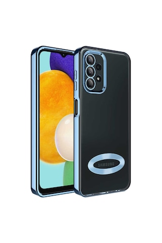 Zore Galaxy Uyumlu A13 4g Kılıf Kamera Korumalı Logo Gösteren Omega Kapak - Sierra Mavi Sierra Mavi