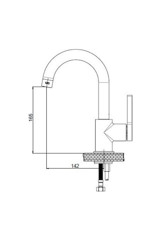 Gpd Gildo Mtl165-S-R Tek Gövde Lavabo Bataryası Siyah