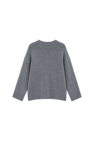 Vadon 1039 Kadın Salaş Yumuşak Dokulu Oversize Basic Triko Kazak Antrasit
