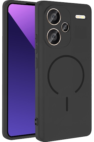 Redmi Note 13 Pro Plus 5g Kılıf M-safe Şarj Özellikli Msra Meta Kapak - Siyah Siyah