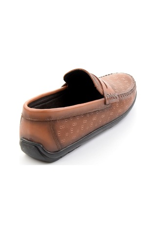 Taba Baskılı Hakiki Deri Erkek Loafer Ayakkabı E01697034003