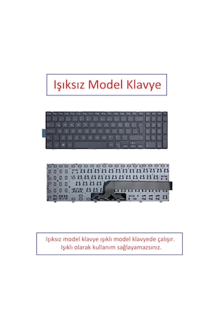 Siyah-ışıksız, Notebook Klavye - Inspiron 3558 Type 7s69d82 Muadili İle Uyumlu