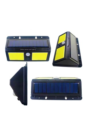 Sensörlü Solar Led Çiftli Duvar Tipi Aplik Led Su Geçirmez 96cob
