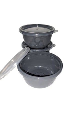 Tick Tock Hava Sızdırmaz Saklama Kabı Antrasit 3'lü Set 3 x 250 ML Antrasit