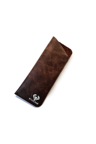 Bouscrab Gerçek Deri Gözlük Kılıfı Acı Kahverengi