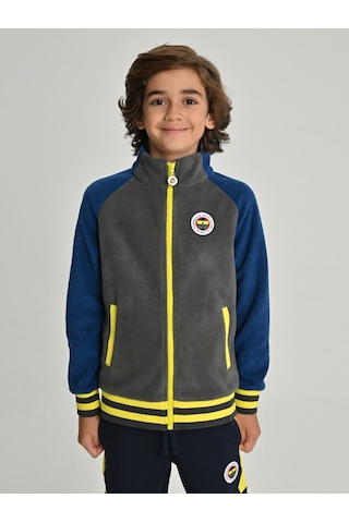 Fenerium Çocuk Trıbun Reglan Kol Detaylı Sweat Grı