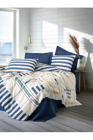 Cotton Box Modern Tek Kişilik Nevresim Takımı Lunox Lacivert Lacivert