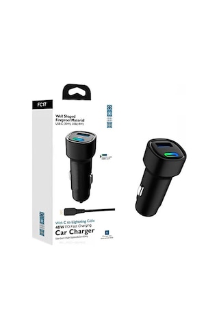 48w Hızlı Şarjlı Araç Şarj Cihazı Type-c + Usb Çift Giriş Typ