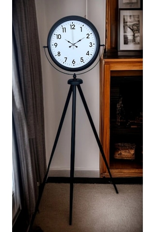 Siyah Tripod Ayaklı Dekoratif Saat Çok Renkli