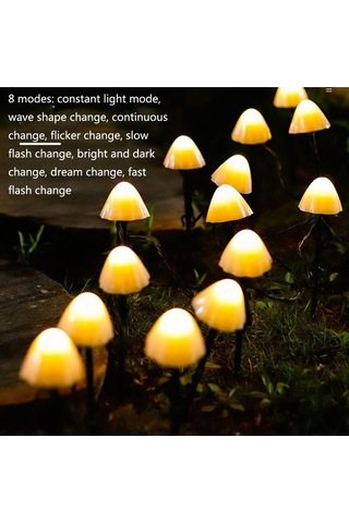 Tongxida 3.8m 10 Led Güneş Mantar Çim Işığı Açık Su Geçirmez Bahçe Villa Dekoratif Işık Dizisi Renkli Işık Diğer
